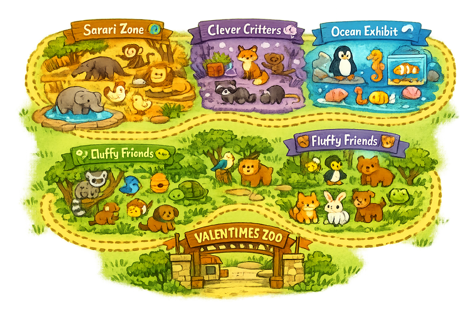 Valentimes Zoo Map